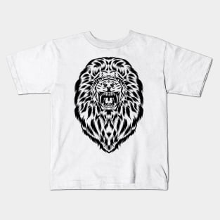 black silhouette lion design Kids T-Shirt